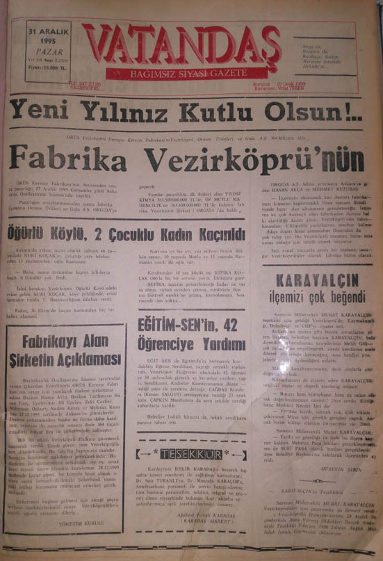 20 yıl önce Vezirköprü