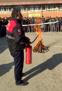 Sanat Okulu’nda  yangın tatbikatı