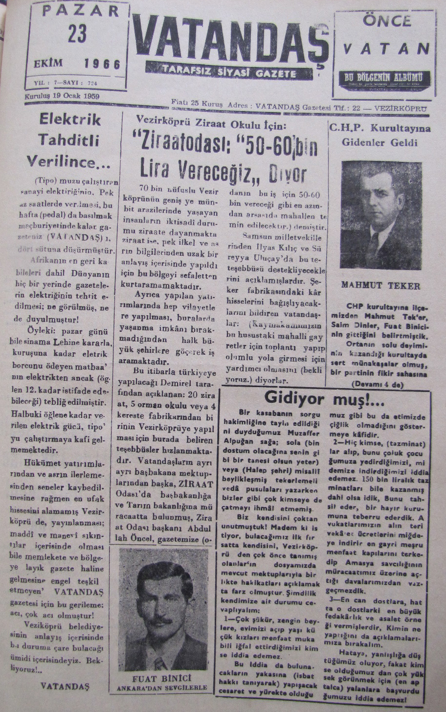 50 Yıl Önce – 23 Ekim 1966