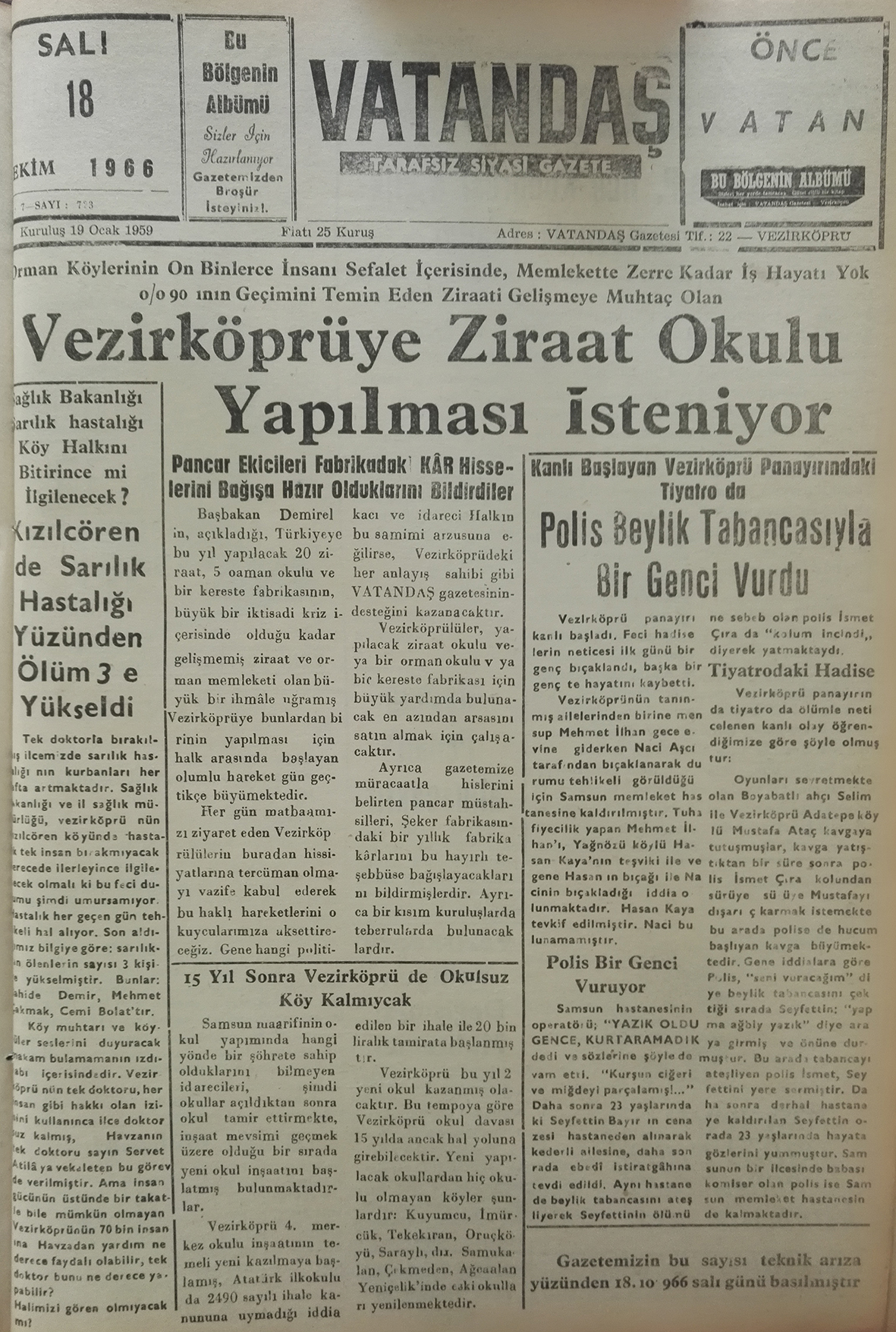 50 Yıl Önce – 18 Ekim 1966