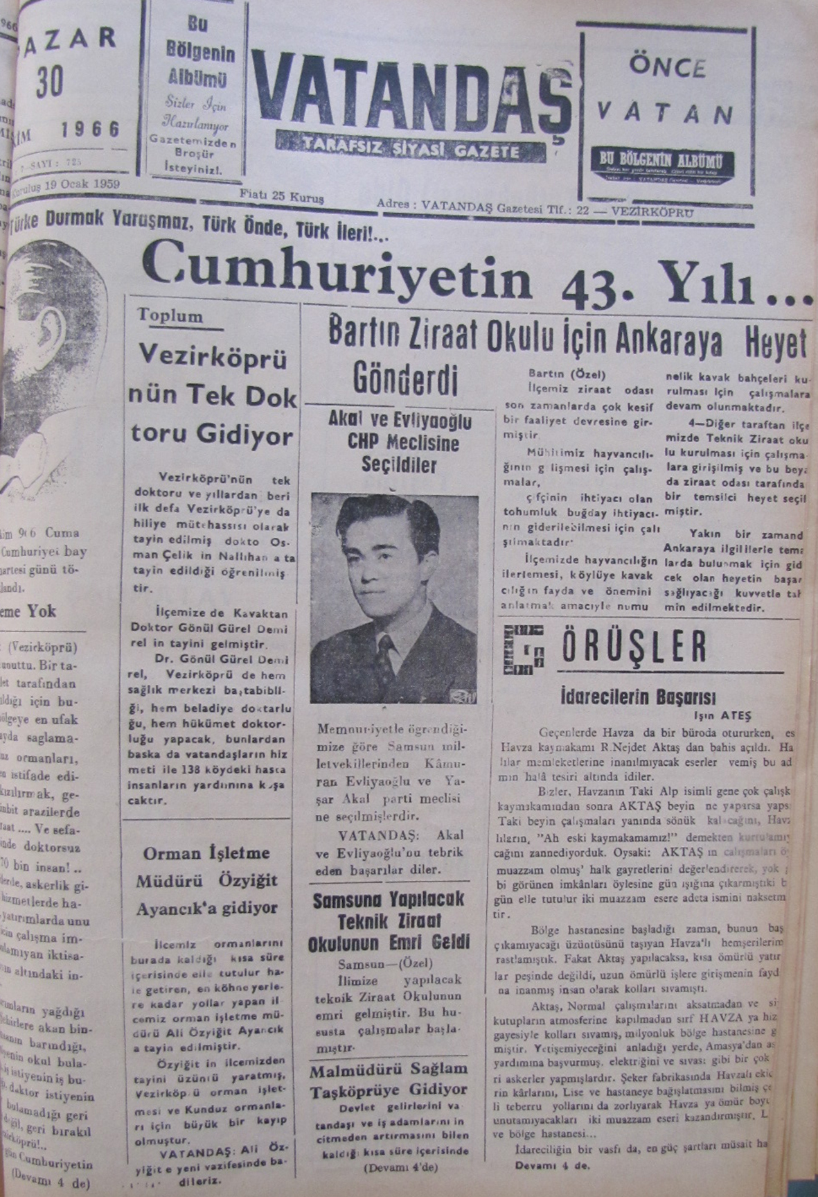 50 YIL ÖNCE – 30 Ekim 1966