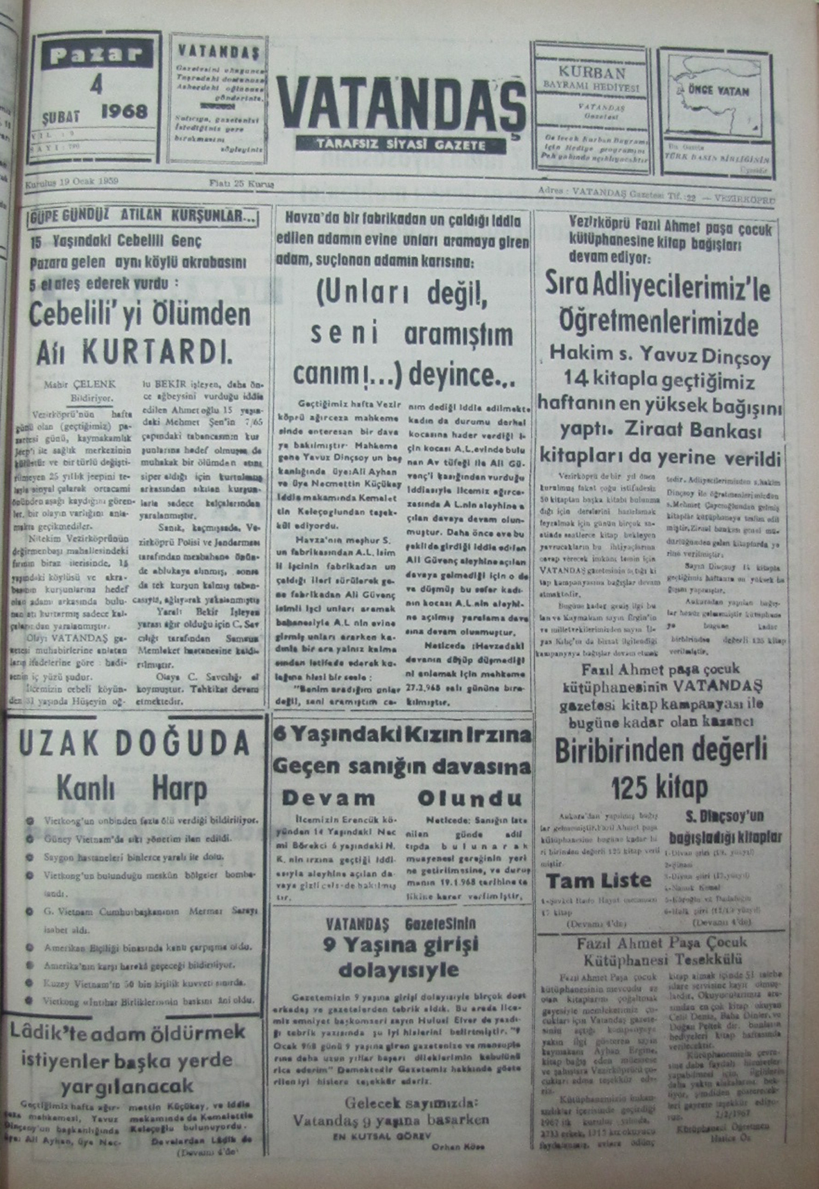 50 Yıl Önce – 4 Şubat 1968