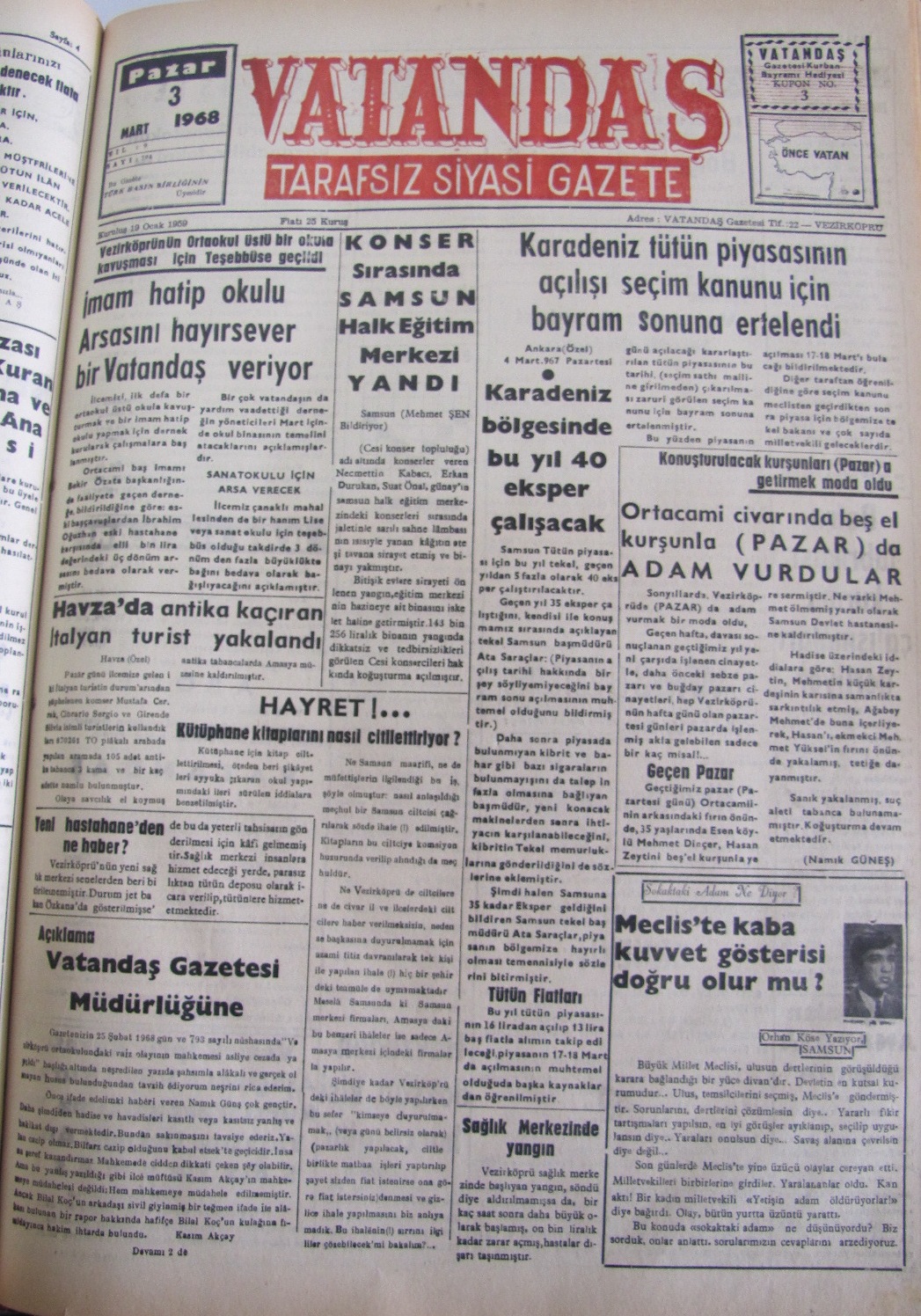 50 Yıl Önce – 3 Şubat 1968