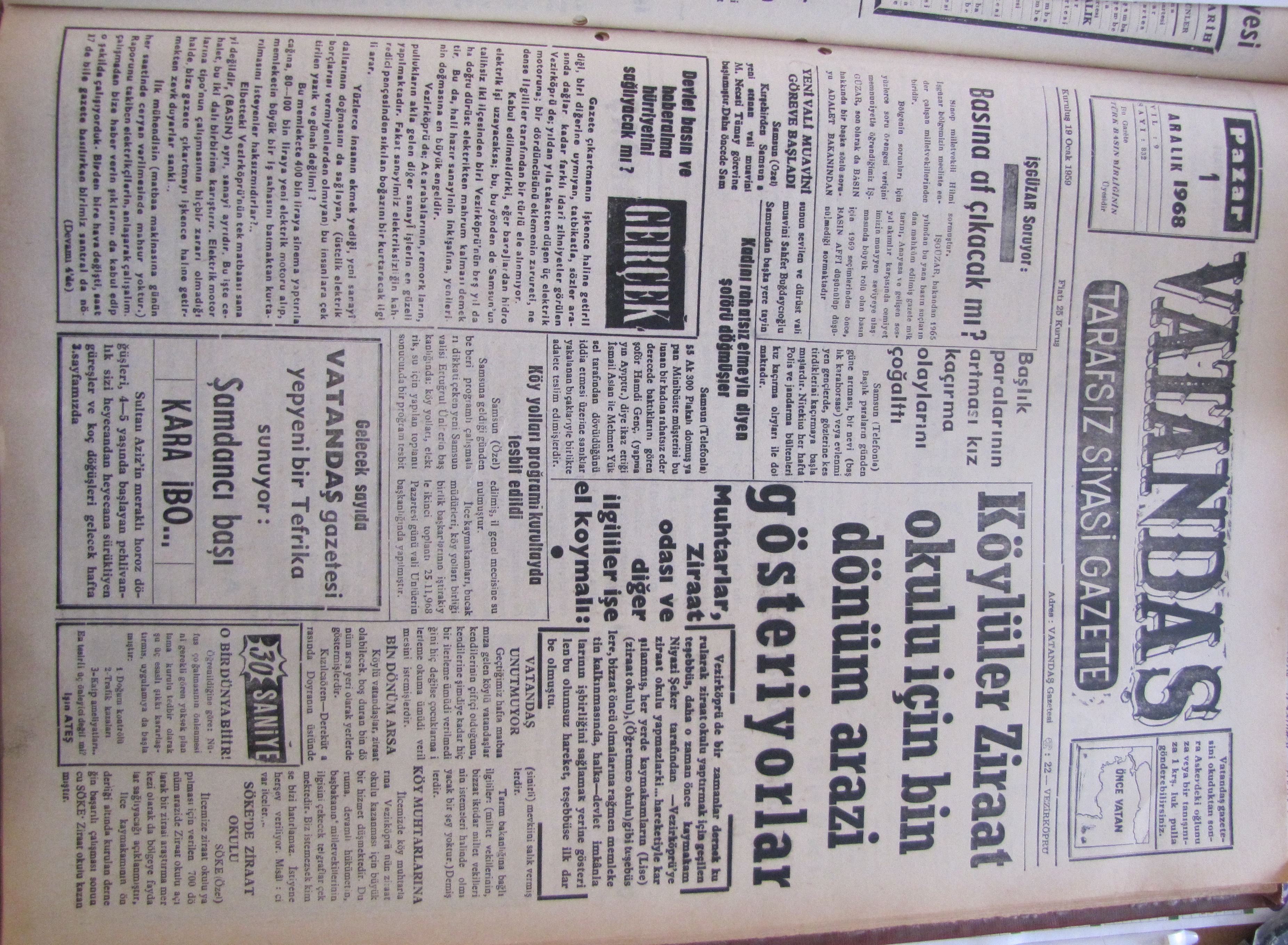 İşgüzar Soruyor: Basına Af Çıkacak Mı? 1 Aralık 1968 Pazar