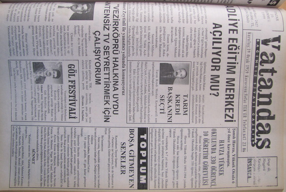 Adliye Eğitim Merkezi Açılıyor Mu? 25 Temmuz 1999 Pazar