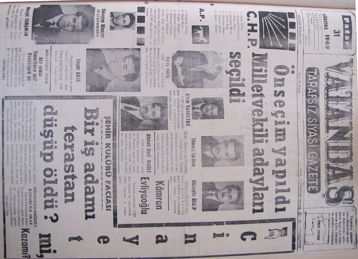 Önseçim yapıldı Milletvekili Adayları Seçildi 31 Ağustos 1969 Pazar