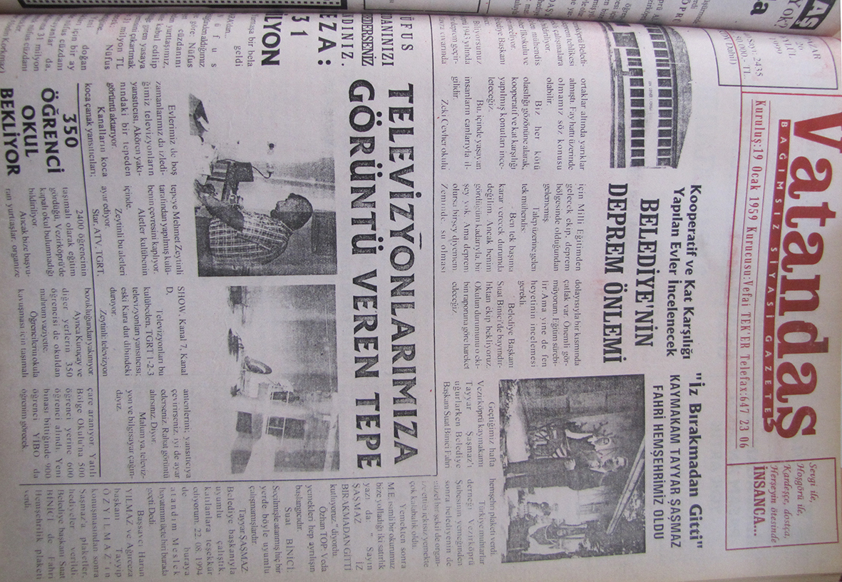 Kooperatif ve kat karşılığı  yapılan evler incelenecek Belediye’nin Deprem Önlemi 26 Eylül 1999 Pazar