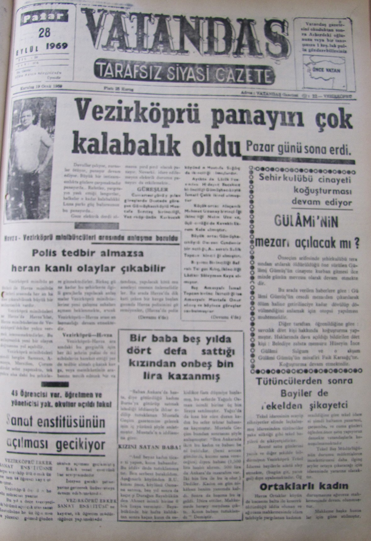 Vezirköprü Panayırı  Çok Kalabalık Oldu Pazar Günü Sona Erdi 28 Eylül 1969 Pazar