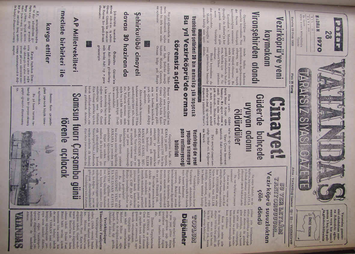 Cinayet! Güder’de Bahçede Uyuyan Adamı Öldürdüler 28 Haziran 1970 Pazar