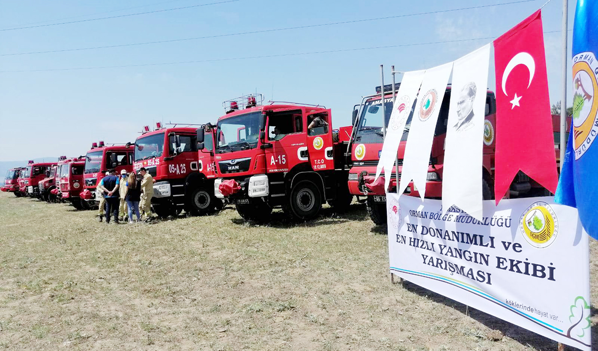 Amasya Orman Bölge Müdürlüğü yangın söndürme ekipleri En Donanımlı ve En Hızlı  Yangın Ekibi Olabilmek  İçin Yarıştılar