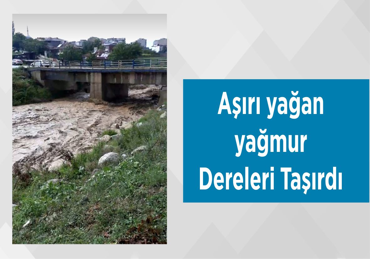 Aşırı yağan yağmur Dereleri Taşırdı