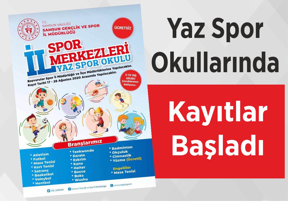 Yaz Spor Okullarında  Kayıtlar Başladı