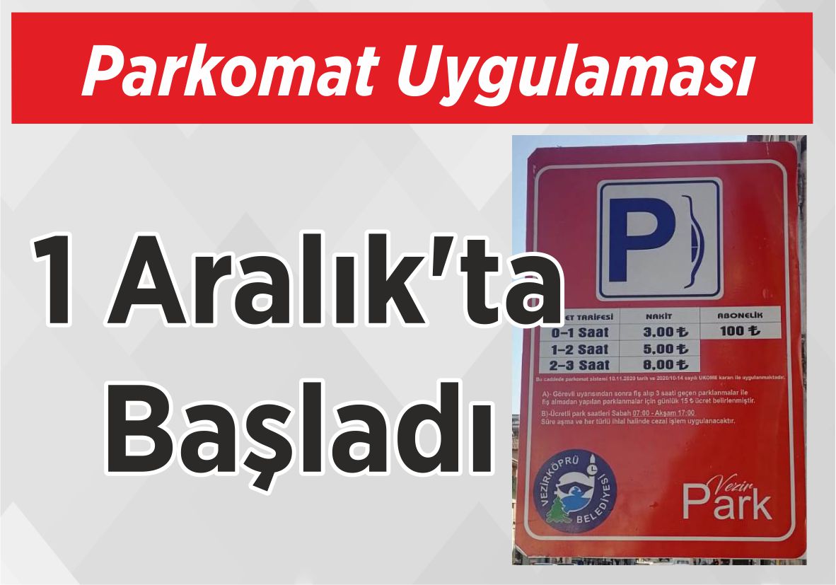 Parkomat Uygulaması 1 Aralık’ta Başladı