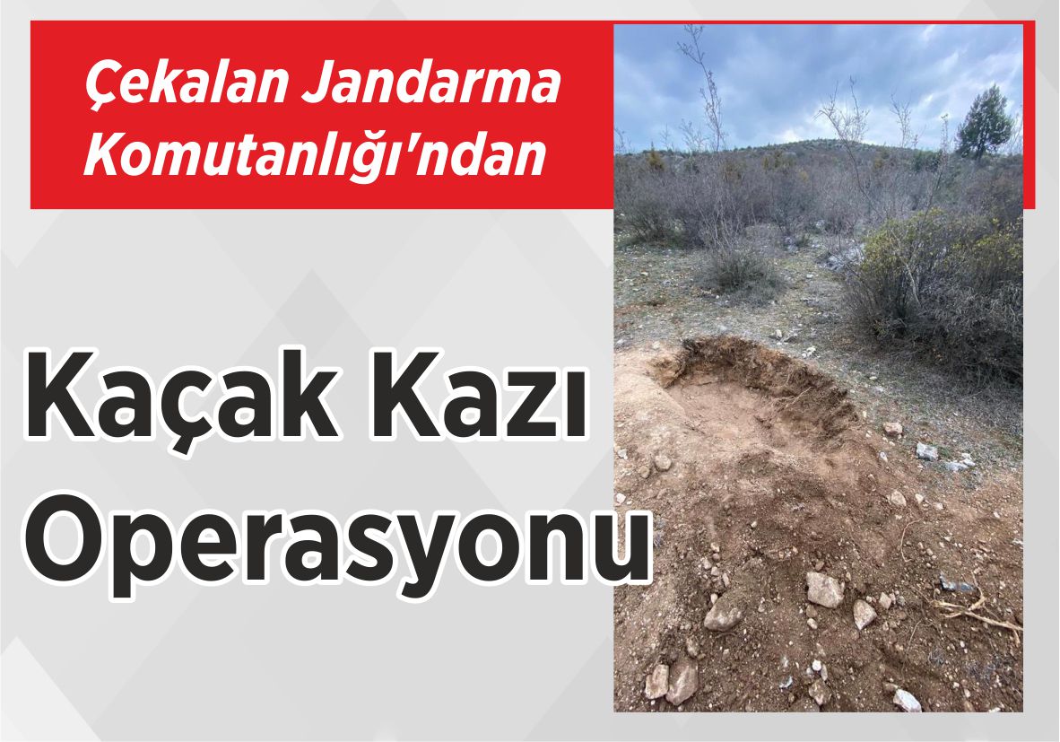 Çekalan Jandarma Komutanlığı’ndan Kaçak Kazı Operasyonu