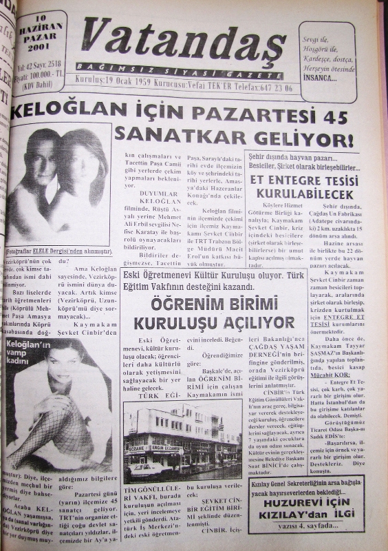 Keloğlan İçin Pazartesi 45 Sanatkâr Geliyor 10 Haziran 2001 Pazar