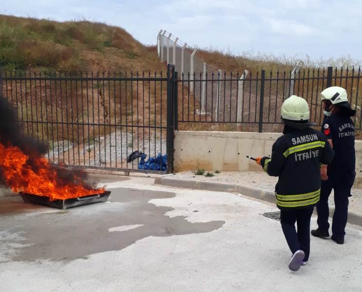 Vezirköprü Devlet Hastanesi’nde Yangın Tatbikatı