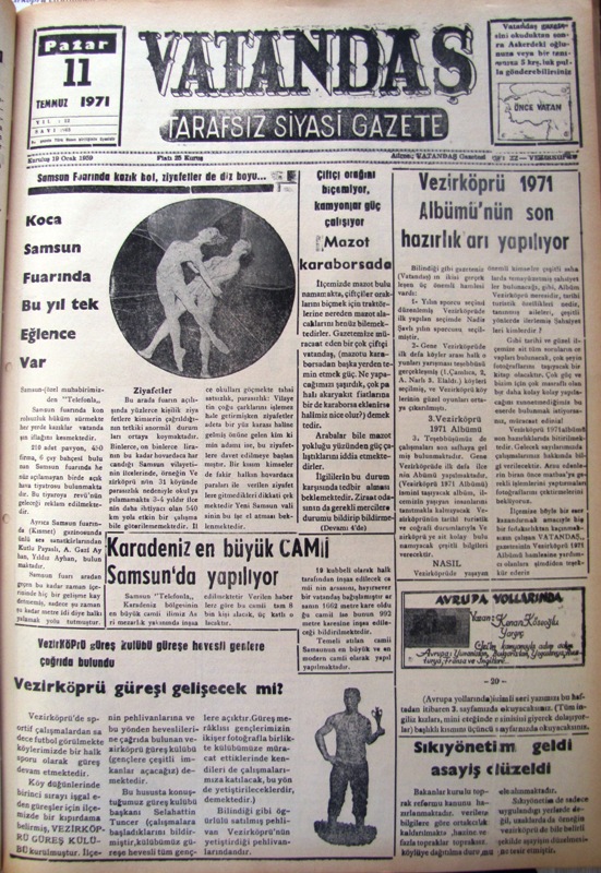 Samsun Fuarında kazık bol, ziyafetler de diz boyu… Koca Samsun Fuarında Bu Yıl Tek Eğlence Var 11 Temmuz 1971 Pazar