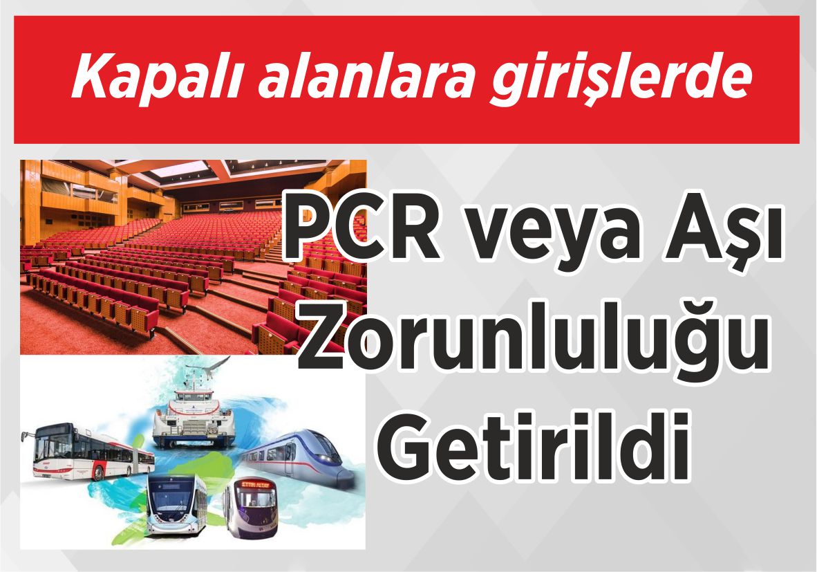 Kapalı alanlara girişlerde PCR veya Aşı Zorunluluğu Getirildi