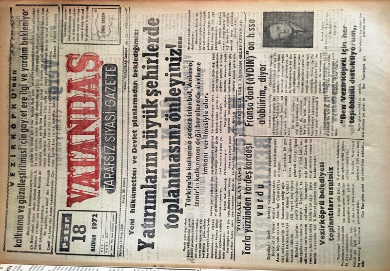 Yeni hükümetten ve Devlet planlamadan beklediğimiz; Yatırımların Büyükşehirlerde Toplanmasını Önleyiniz!.. 18 Haziran 1972 Pazar