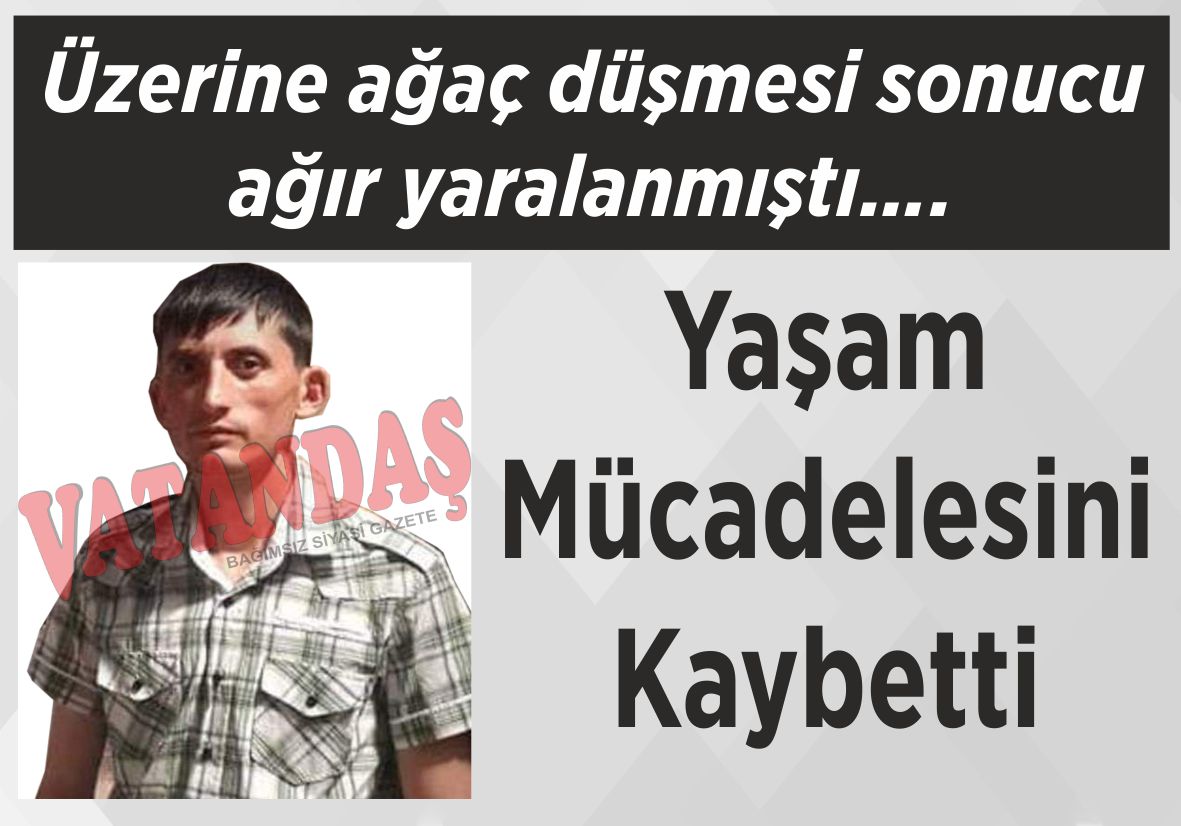 Üzerine ağaç düşmesi sonucu ağır yaralanmıştı…. Yaşam Mücadelesini Kaybetti