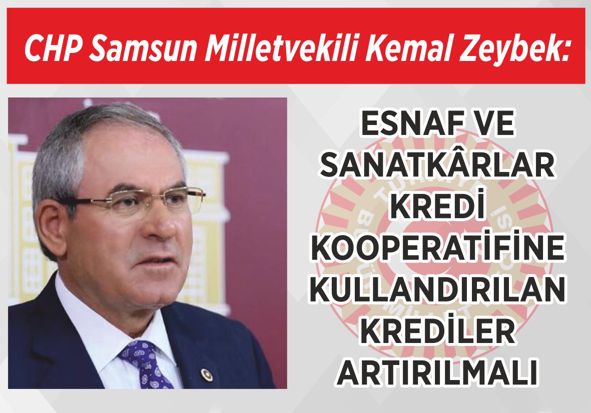 CHP Samsun Milletvekili Kemal Zeybek: ESNAF VE SANATKÂRLAR KREDİ KOOPERATİFİNE  KULLANDIRILAN KREDİLER ARTIRILMALI