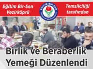 Eğitim Bir-Sen Vezirköprü Temsilciliği tarafından Birlik ve Beraberlik Yemeği Düzenlendi