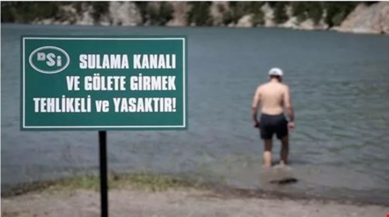 Göl, Gölet, dere yatağı ve su kanallarında suya girmeyin!