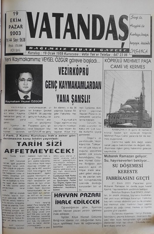 VEZİRKÖPRÜ GENÇ KAYMAKAMLARDAN YANA ŞANSLI!