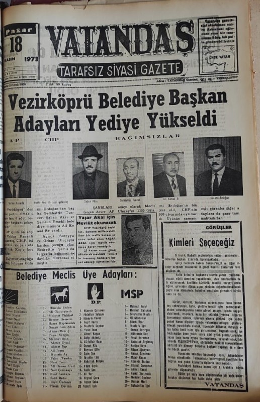 Vezirköprü Belediye Başkan Adayları Yediye Yükseldi