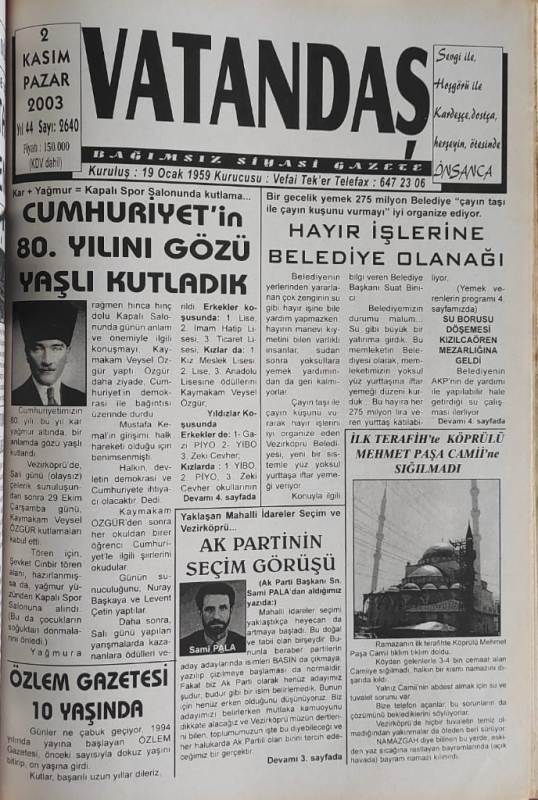 CUMHURİYET’in 80. YILINI GÖZÜ YAŞLI KUTLADIK