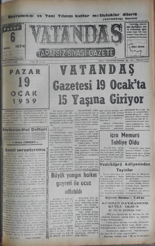 VATANDAŞ Gazetesi 19 Ocak’ta 15 Yaşına Giriyor