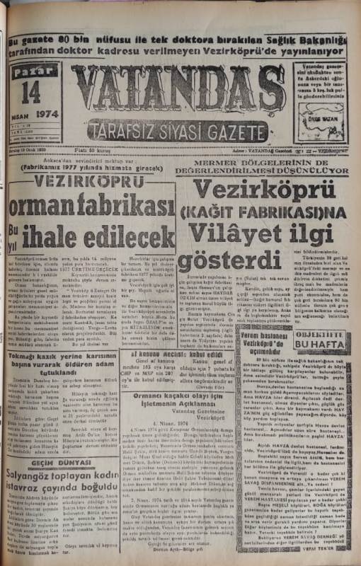 VEZİRKÖPRÜ orman fabrikası Bu yıl ihale edilecek