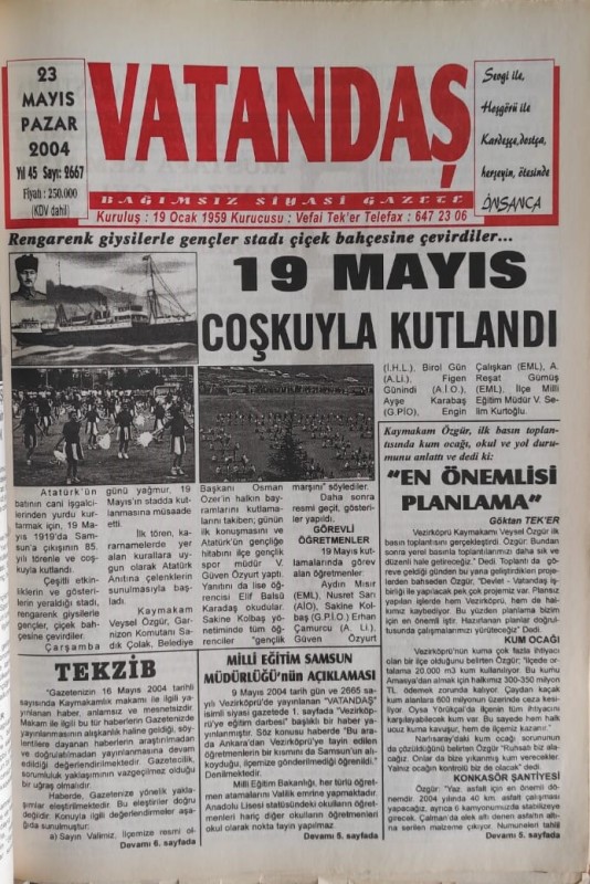 19 MAYIS COŞKUYLA KUTLANDI