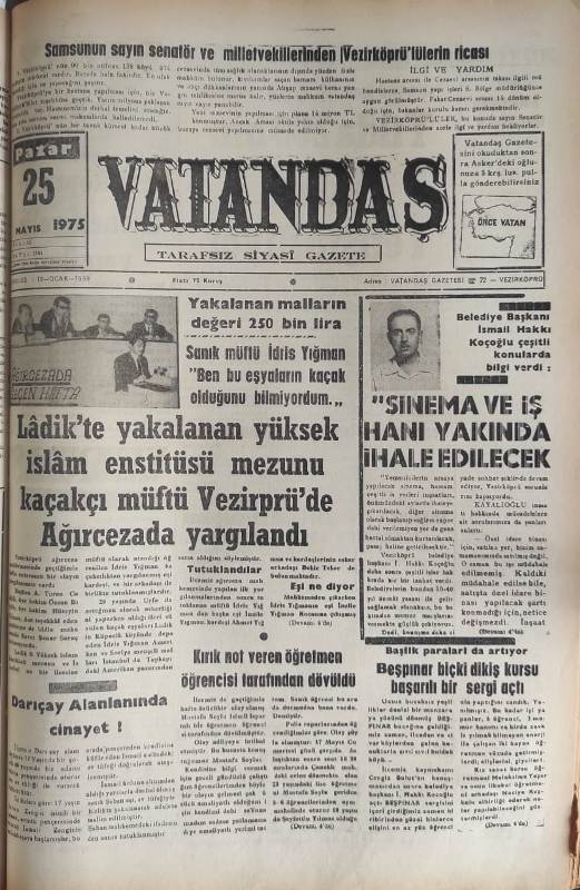 Ladik’te yakalanan Yüksek İslam Enstitüsü mezunu kaçakçı müftü Vezirköprü’de Ağır Cezada yargılandı