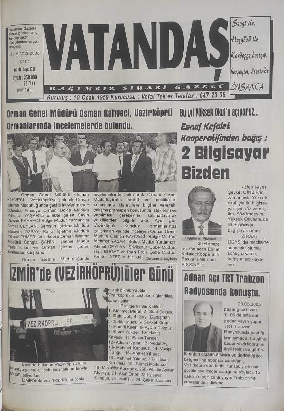 Orman Genel Müdürü Osman Kahveci, Vezirköprü Ormanlarında İncelemelerde bulundu