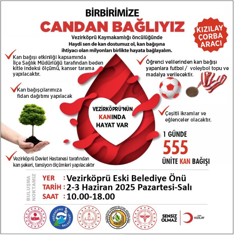 Kızılay Vezirköprü’de “Kan Bağışı” kampanyası