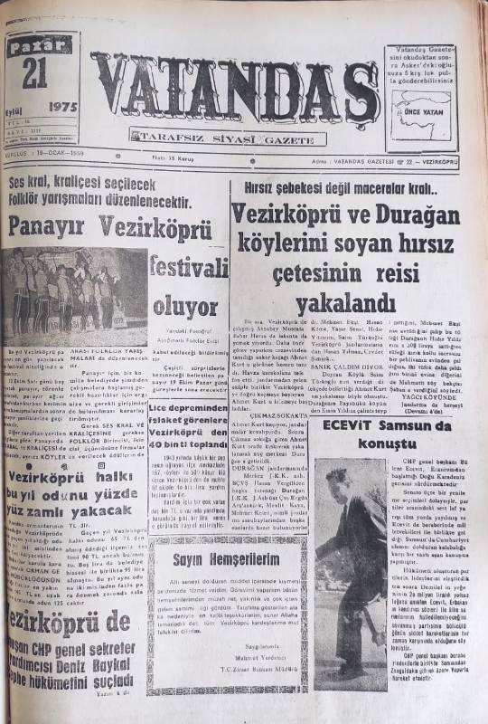 Panayır Vezirköprü festivali oluyor