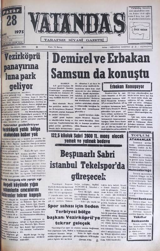 Demirel ve Erbakan Samsun da konuştu