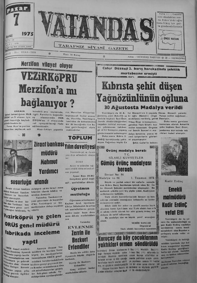 Merzifon Vilayet Oluyor; VEZİRKÖPRÜ Merzifon’a mı bağlanıyor?