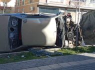 Üniversite yolu üzerinde korkutan kaza