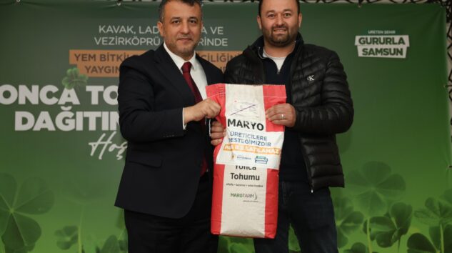 Üreticiye yonca tohumu ve gübre desteği